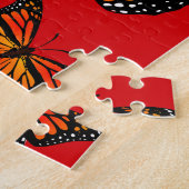 Monarch Butterflies op Red Legpuzzel (Zijkant)