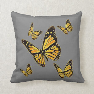 MONARCH BUTTERFLIES PATTERN GRAY ART KUSSEN