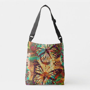 Monarch Butterflies Psychedelic Tie Dye Crossbody Tas