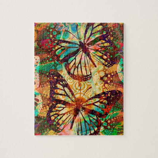 Monarch Butterflies Psychedelic Tie Dye Legpuzzel (Verticaal)