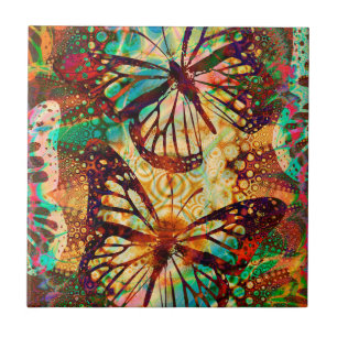 Monarch Butterflies Psychedelic Tie Dye Tegeltje
