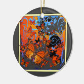 Monarch Butterflies Stormy Weather Art Keramisch Ornament (Links)