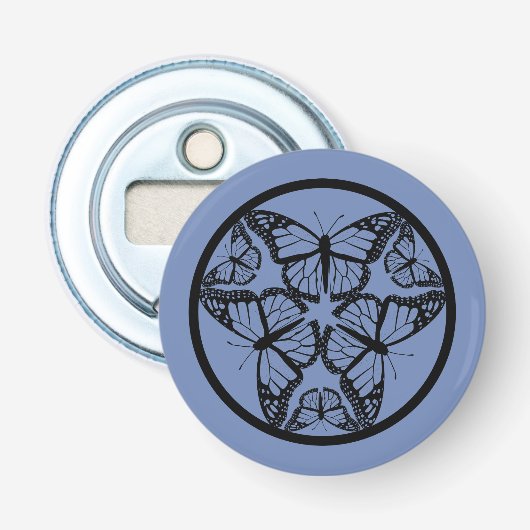 Monarch Butterflies - Wildlife Circle Series Button Flesopener (Voorkant)