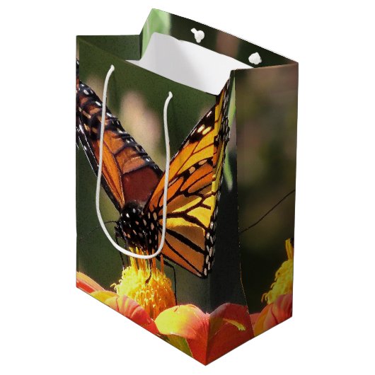 Monarch Butterflies Wildlife Flowers Floral Medium Cadeauzakje (Voorkant Gekanteld)