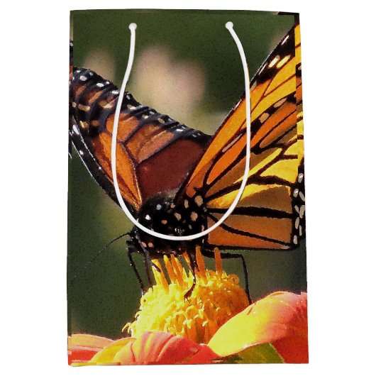 Monarch Butterflies Wildlife Flowers Floral Medium Cadeauzakje (Voorkant)