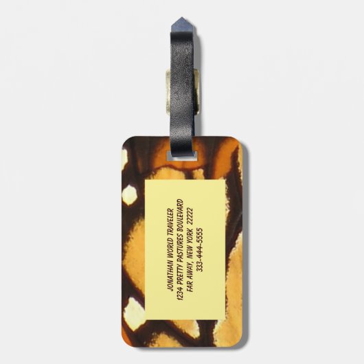 Monarch Butterfly Abstract Bagagelabel (Achterkant verticaal)