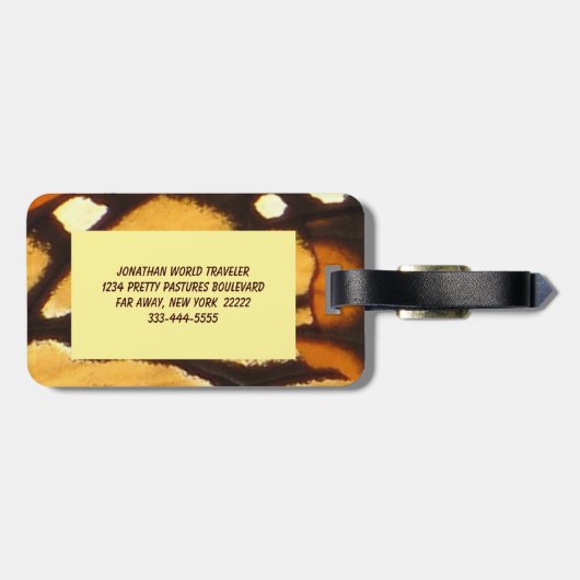 Monarch Butterfly Abstract Bagagelabel (Achterkant horizontaal)