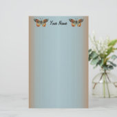  Monarch Butterfly Abstracte grens Briefpapier (Staand voorkant)
