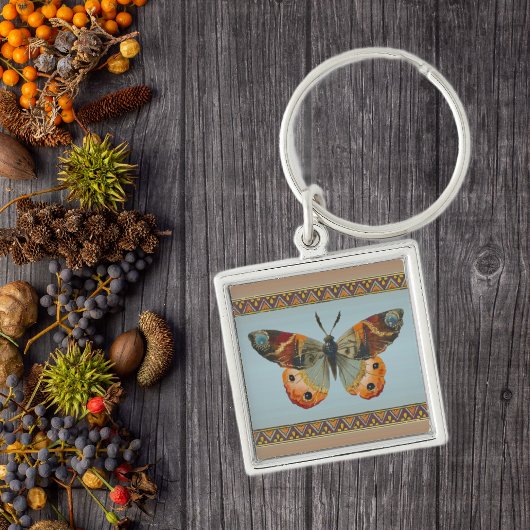 Monarch Butterfly Abstracte grens Sleutelhanger