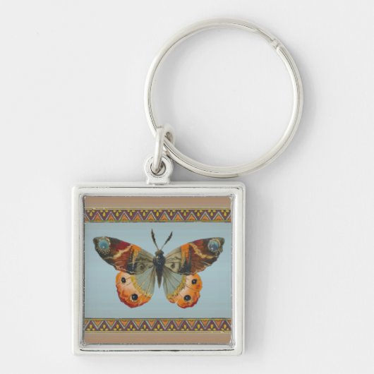  Monarch Butterfly Abstracte grens Sleutelhanger (Voorkant)