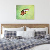 Monarch Butterfly and Flowers Canvas Art Print (Insitu (Slaapkamer))