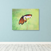 Monarch Butterfly and Flowers Canvas Art Print (Insitu (Houten vloer))