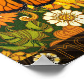  Monarch Butterfly and Sunflower Vintage Collage Poster (Hoek)