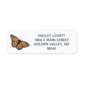 Monarch Butterfly Art Return Address Label (Voorkant)