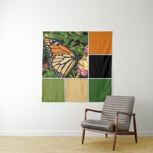 Monarch Butterfly Art Wandkleed (In situ)