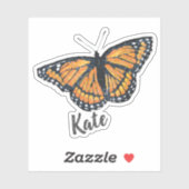Monarch Butterfly Artwork met naam Sticker (Vel)