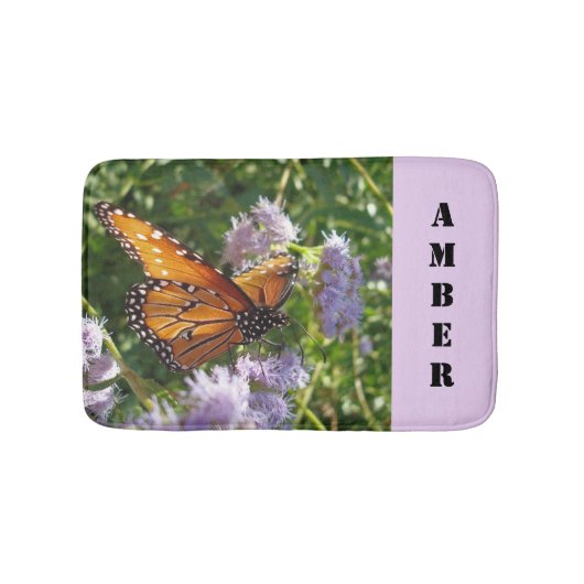 Monarch Butterfly Beauful Animal Purple Flowers Badmat (Voorkant)