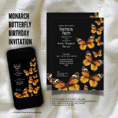 Monarch Butterfly Birthday Invitation Kaart