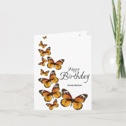 Monarch Butterfly Birthday Kaart (Voorkant)