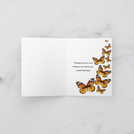 Monarch Butterfly Birthday Kaart (Binnen)