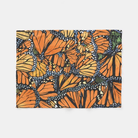Monarch Butterfly Blanket Fleece Deken (Voorkant (Horizontaal))
