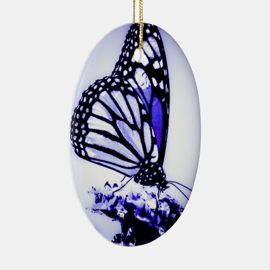 Monarch Butterfly, blauw - Keramisch Ornament (Rechts)