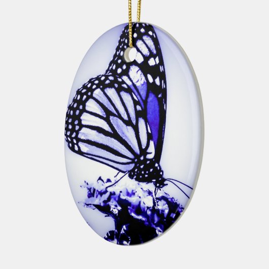Monarch Butterfly, blauw - Keramisch Ornament (Links)