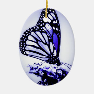 Monarch Butterfly, blauw - Keramisch Ornament