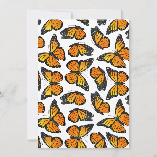 Monarch Butterfly Bridal Shower Kaart (Achterkant)