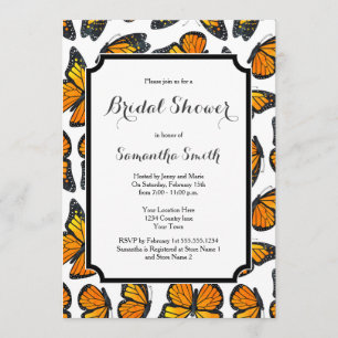 Monarch Butterfly Bridal Shower Kaart