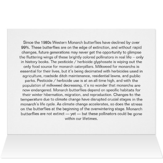 Monarch Butterfly-briefkaart (gekleurd) (Binnen Horizontaal (Boven))