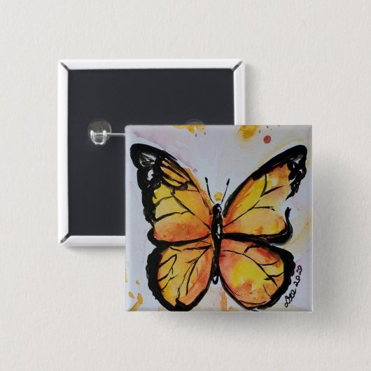 Monarch Butterfly Button (Voorkant /achterkant)