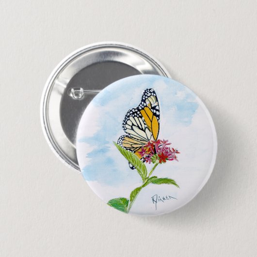 Monarch Butterfly Button (Voorkant /achterkant)