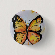 Monarch Butterfly Button