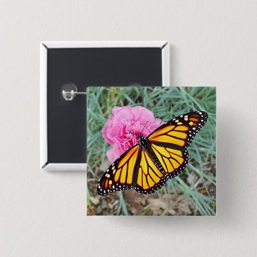 Monarch Butterfly Button (Voorkant /achterkant)