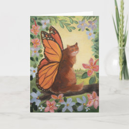 Monarch Butterfly Cat in het weiland Kaart