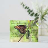 Monarch Butterfly & Caterstyle Quote Briefkaart (Staand voorkant)