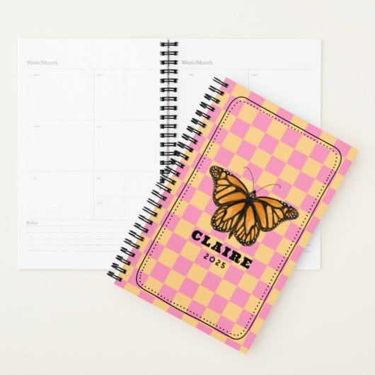 Monarch Butterfly Checkerboard Planner (Display)