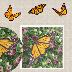 Monarch Butterfly Colorful Garden Floral Servet