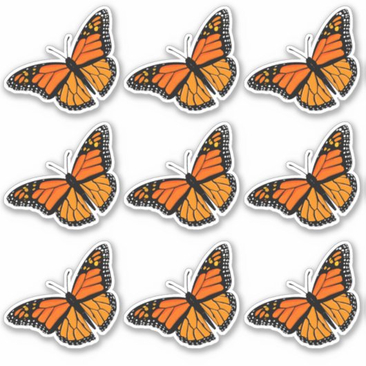 Monarch Butterfly Countour Stickers — Blad (Voorkant)