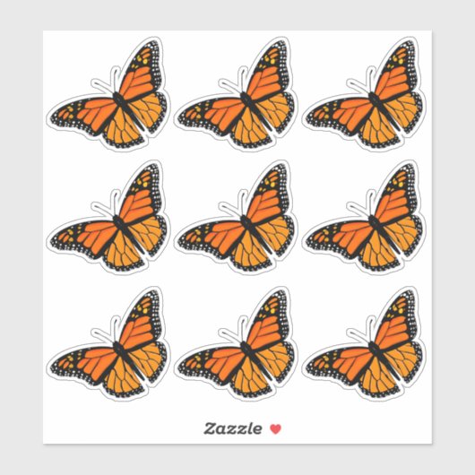 Monarch Butterfly Countour Stickers — Blad (Vel)