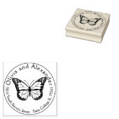 Monarch Butterfly Custom Retour Adres Stamp Rubberstempel (Gestempeld)