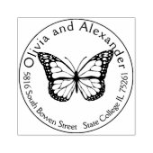 Monarch Butterfly Custom Retour Adres Stamp Rubberstempel (Afrduk)