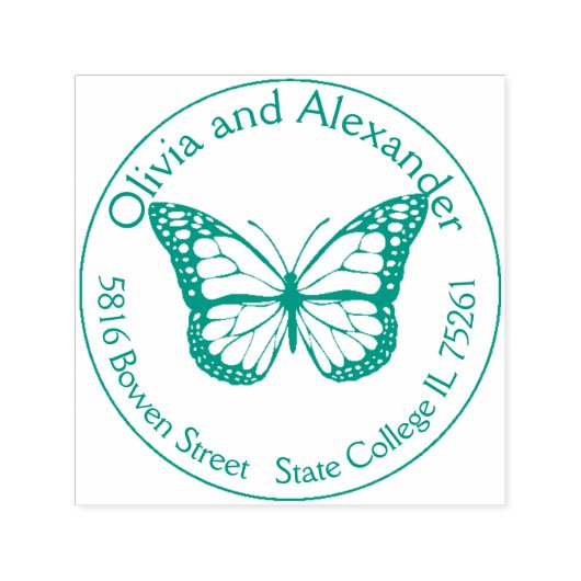 Monarch Butterfly Custom Retour Adres Stamp Zelfinktende Stempel (Design)