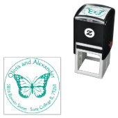 Monarch Butterfly Custom Retour Adres Stamp Zelfinktende Stempel (In situ)