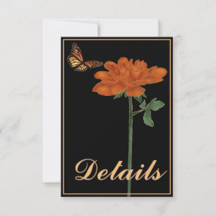 Monarch Butterfly Dahlia Zwart Details RSVP Kaartje