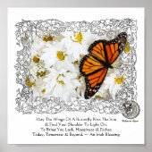 Monarch Butterfly & Daisies Poster (Voorkant)