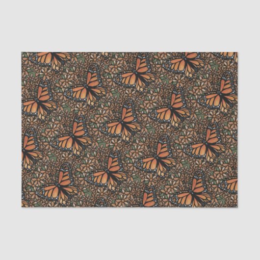 Monarch Butterfly Daisy Art Daisies Monarchs Tissuepapier (Voorkant)