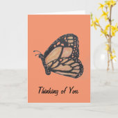 Monarch Butterfly Denken aan U Wenskaart Kaart (Gele Bloem)