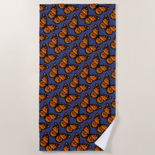 Monarch Butterfly Design - Beach Towel Strandlaken